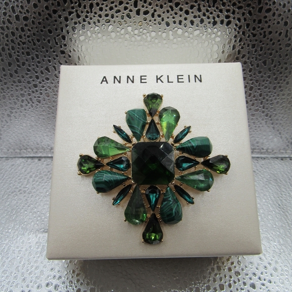 Anne Klein Green+Blue Brooch💚💙 - Picture 4 of 5